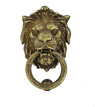 Ручка-гонг "Лев", бронза античная