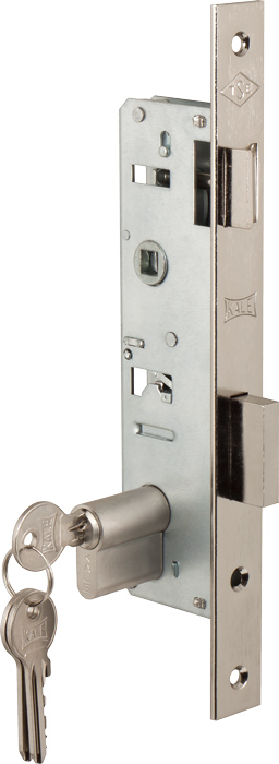 Замок врезной Kale kilit (Кале килит) цилиндровый узкопроф.153 (35 mm) (никель) 3 кл.