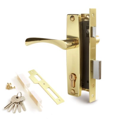 Апекс 1323/60-G золото м/о 80 Замок врезной с/руч