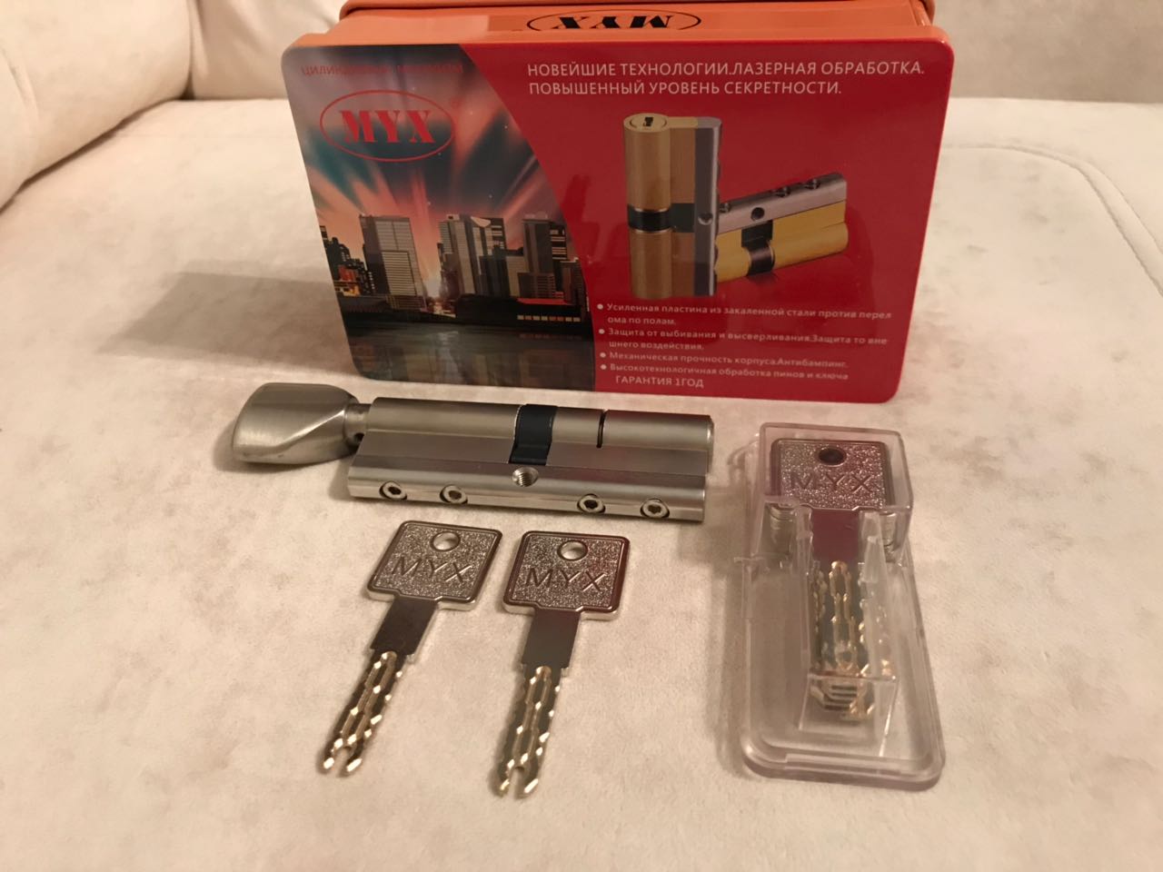 цилиндровый механизм 80(40х40) хром с вертушкой