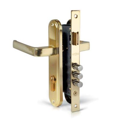 Апекс 1526/60-G золото м/о 70 Замок врезной с/руч