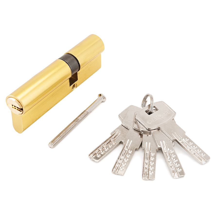 Механизм цилиндровый ключ/ключ Стандарт F-01 90(30х10х50) GP 5кл золото перф. 