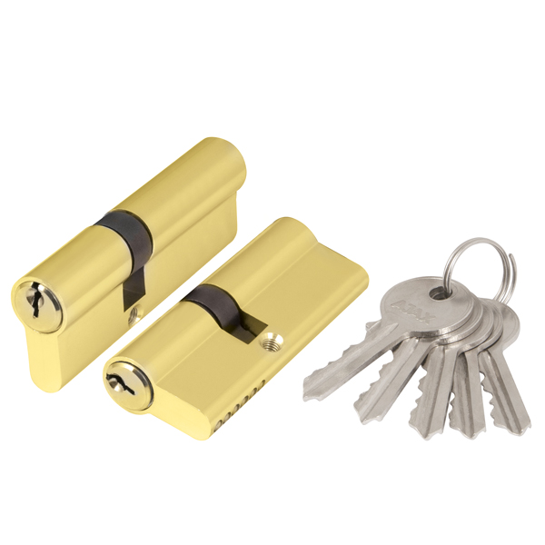 Цилиндровый механизм Ajax (Аякс) AX100/60 mm (25+10+25) PB латунь 5 кл.