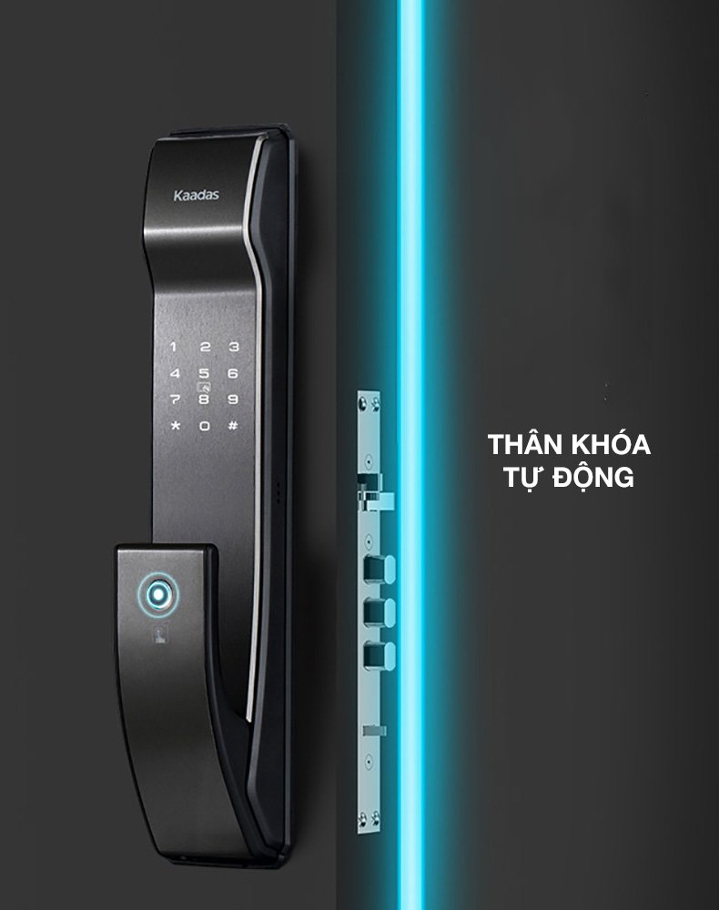 Электронный замок Kaadas K9 Black биометрический трехригельный