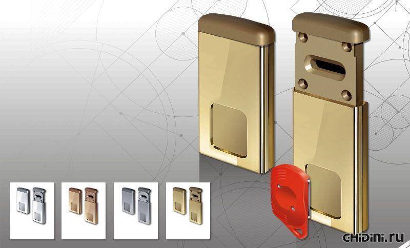 Броненакладка магнитная MG-220 0С-mini для защиты сувальдного элемента, хром.