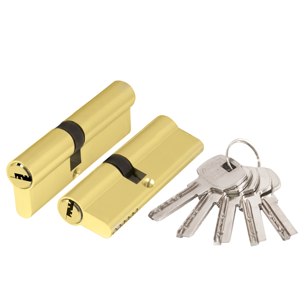 Цилиндровый механизм Ajax (Аякс) AX200/60 mm (25+10+25) PB латунь 5 кл.