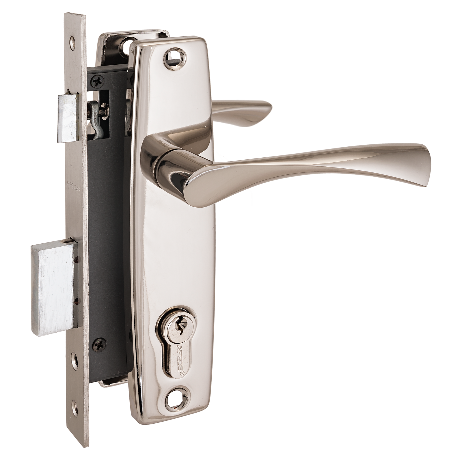 Апекс 1323/60-Ni никель м/о 80 Замок врезной с/руч